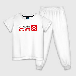 Пижама хлопковая детская CITROEN C5, цвет: белый