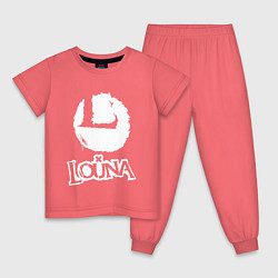 Пижама хлопковая детская Louna, цвет: коралловый
