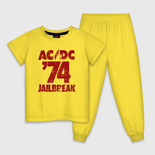 Детская пижама ACDC 74 jailbreak / Желтый – фото 1