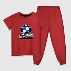 Пижама хлопковая детская BMW JDM, цвет: красный