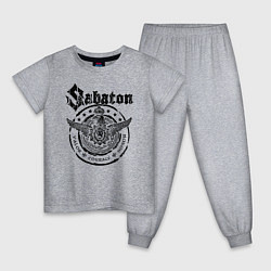 Пижама хлопковая детская Sabaton, цвет: меланж