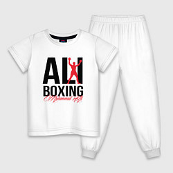 Пижама хлопковая детская Muhammad Ali, цвет: белый