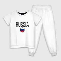 Пижама хлопковая детская Россия, цвет: белый