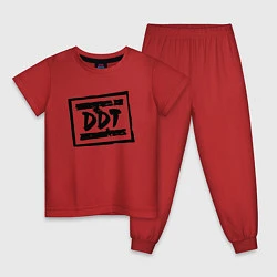Пижама хлопковая детская ДДТ Лого, цвет: красный