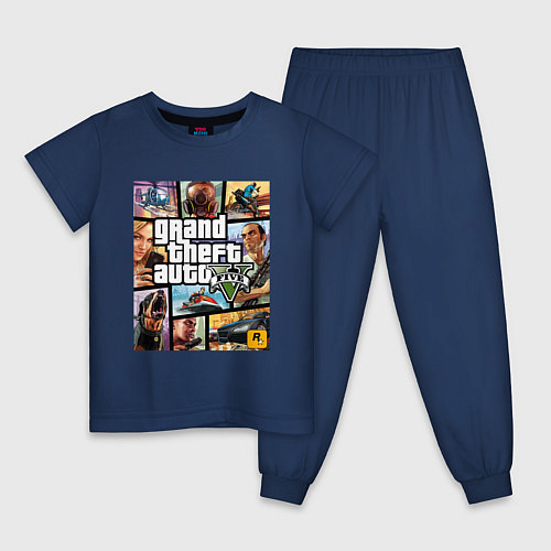 Детская пижама GTA5 / Тёмно-синий – фото 1