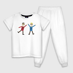 Пижама хлопковая детская ТЕРЕНС И ФИЛИП, цвет: белый