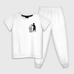 Пижама хлопковая детская Trash 2020, цвет: белый