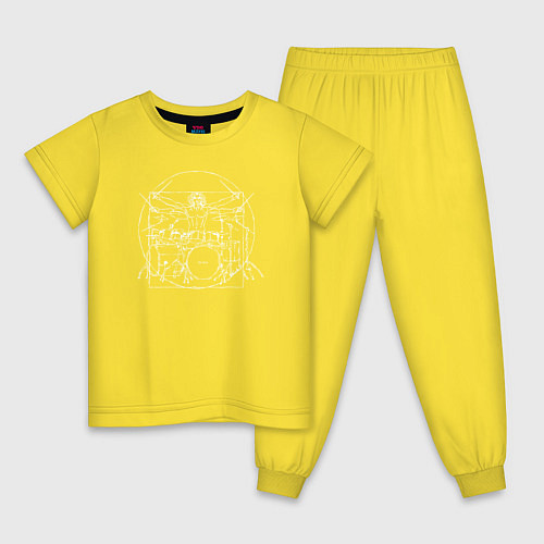 Детская пижама Витрувианский барабанщик 2 / Желтый – фото 1