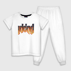 Пижама хлопковая детская IDDQD DOOM, цвет: белый
