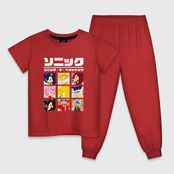 Пижама хлопковая детская Японский Sonic, цвет: красный