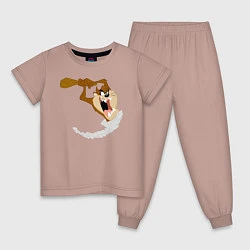 Пижама хлопковая детская Таз, цвет: пыльно-розовый
