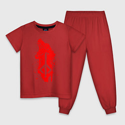 Пижама хлопковая детская BLOODBORNE цвета красный — фото 1