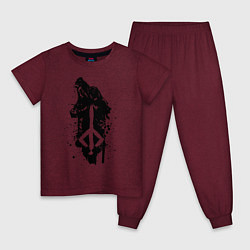 Пижама хлопковая детская BLOODBORNE цвета меланж-бордовый — фото 1