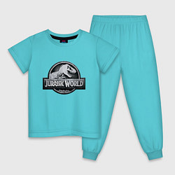 Пижама хлопковая детская Jurassic World, цвет: бирюзовый