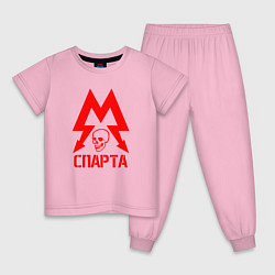 Пижама хлопковая детская METRO СПАРТА цвета светло-розовый — фото 1