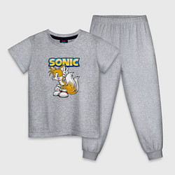 Пижама хлопковая детская Sonic, цвет: меланж
