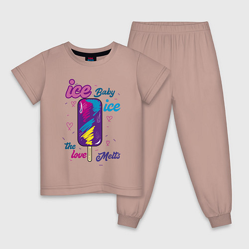 Детская пижама Ice Baby Летнее мороженое / Пыльно-розовый – фото 1