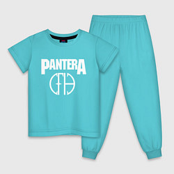 Пижама хлопковая детская Pantera, цвет: бирюзовый