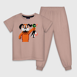 Пижама хлопковая детская Duck Hunt, цвет: пыльно-розовый