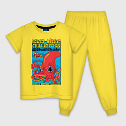 Пижама хлопковая детская Red Hot Chili Peppers, цвет: желтый