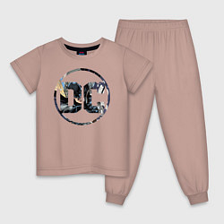 Пижама хлопковая детская Batman, цвет: пыльно-розовый