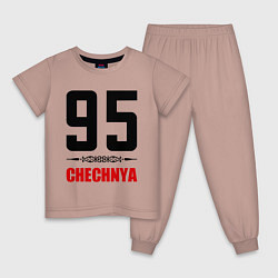 Пижама хлопковая детская 95 Chechnya, цвет: пыльно-розовый