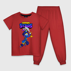 Пижама хлопковая детская MORTIS BRAWL STARS, цвет: красный