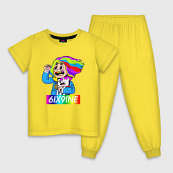 Пижама хлопковая детская 6IX9INE, цвет: желтый