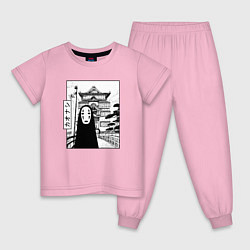 Пижама хлопковая детская No-Face Spirited Away Ghibli, цвет: светло-розовый