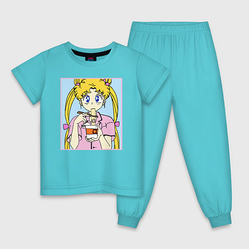 Детская пижама Sailor Moon Usagi Tsukino / Бирюзовый – фото 1