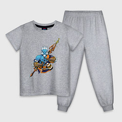 Пижама хлопковая детская Phantom lancer art, цвет: меланж