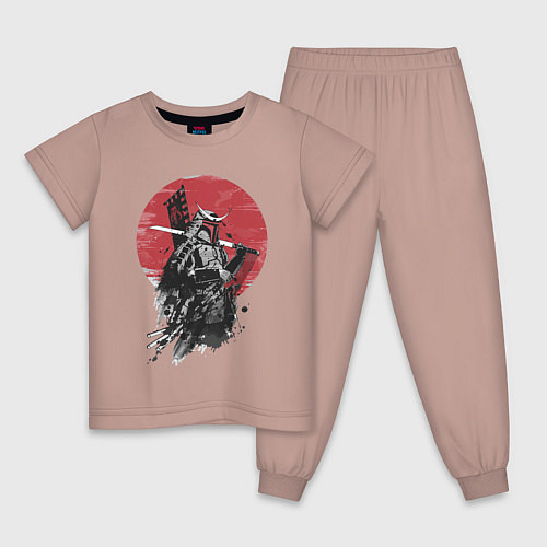 Детская пижама Японский самурай / Пыльно-розовый – фото 1