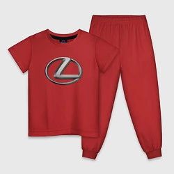 Пижама хлопковая детская LEXUS, цвет: красный