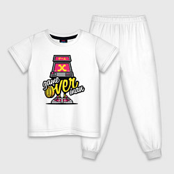 Пижама хлопковая детская Game Over, цвет: белый