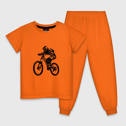 Пижама хлопковая детская Велоспорт Z, цвет: оранжевый