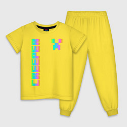 Пижама хлопковая детская MINECRAFT CREEPER, цвет: желтый
