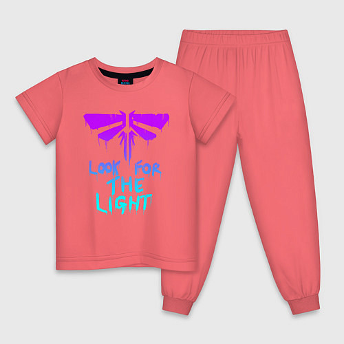 Детская пижама ЦИКАДЫ LOOK FOR THE LIGHT / Коралловый – фото 1