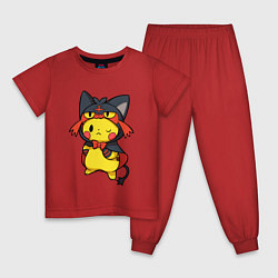Пижама хлопковая детская Пика Пика, цвет: красный