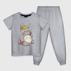 Пижама хлопковая детская Little Totoro, цвет: меланж