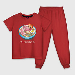 Пижама хлопковая детская Маркл, цвет: красный