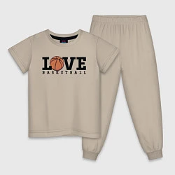 Пижама хлопковая детская Love Basketball, цвет: миндальный