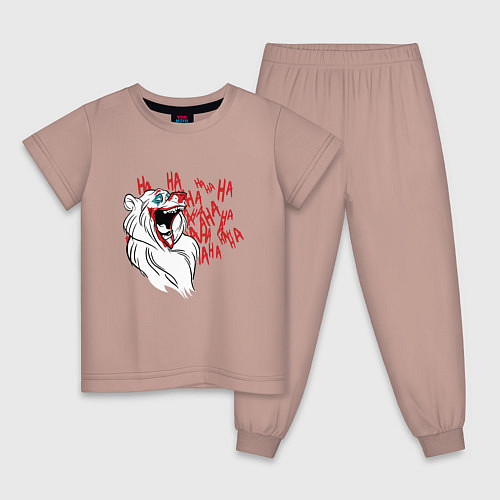 Детская пижама Безумный медведь / Пыльно-розовый – фото 1