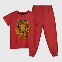 Пижама хлопковая детская RastaLion, цвет: красный