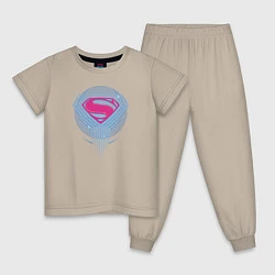 Пижама хлопковая детская Superman, цвет: миндальный