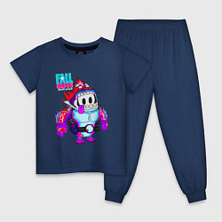 Пижама хлопковая детская Fall Guys Ultimate Knockout, цвет: тёмно-синий