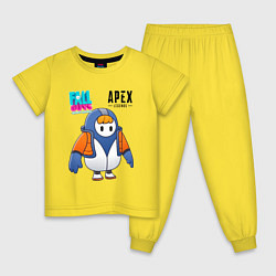 Пижама хлопковая детская Fall Guys Apex Legends, цвет: желтый