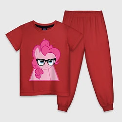 Пижама хлопковая детская Pinky Pie hipster, цвет: красный