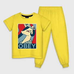 Пижама хлопковая детская Trixie OBEY, цвет: желтый