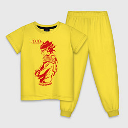 Пижама хлопковая детская JoJo Bizarre Adventure, цвет: желтый
