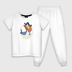 Пижама хлопковая детская Зазу, цвет: белый